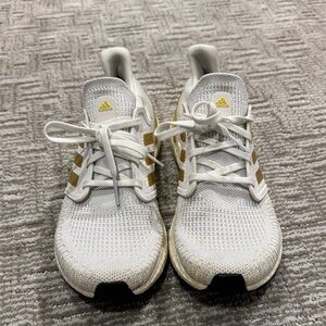 Women's Adidas Gold and White Ultraboost
